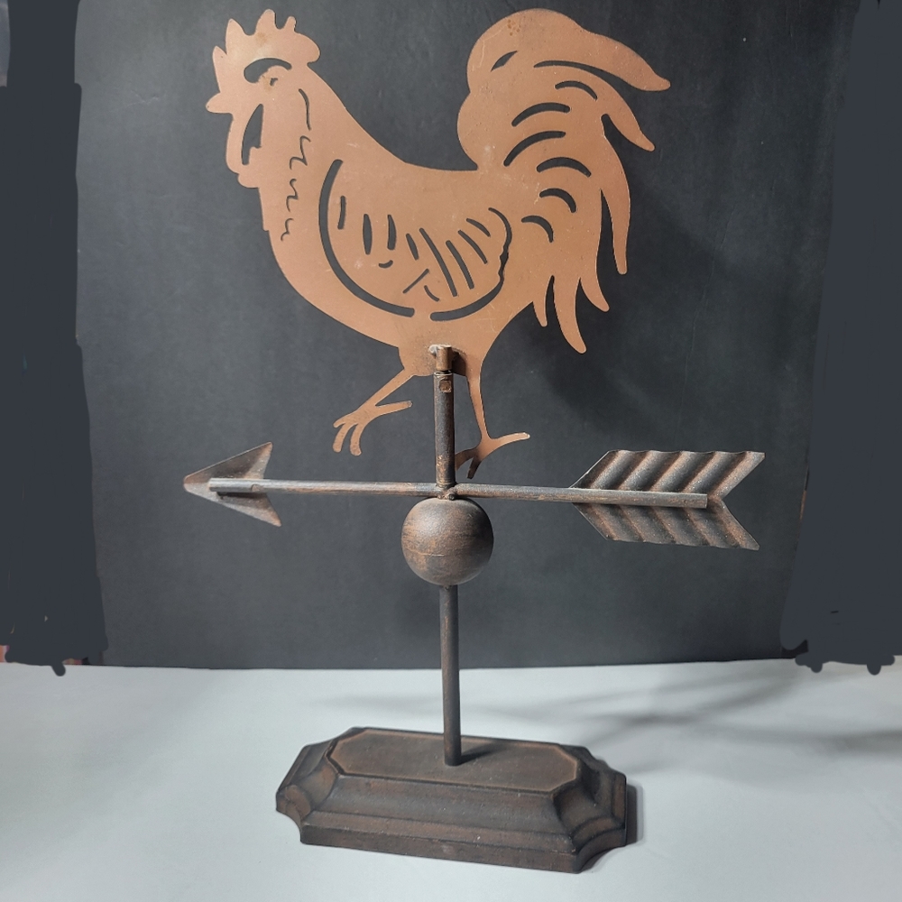 Rooster Weather Vane Centerpiece Metal Retro Rustic Decorative Farmhouse Country - Picture 2 of 13